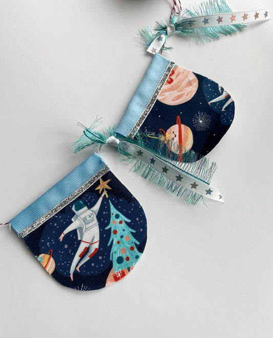 Christmas in Space Garland - Blue