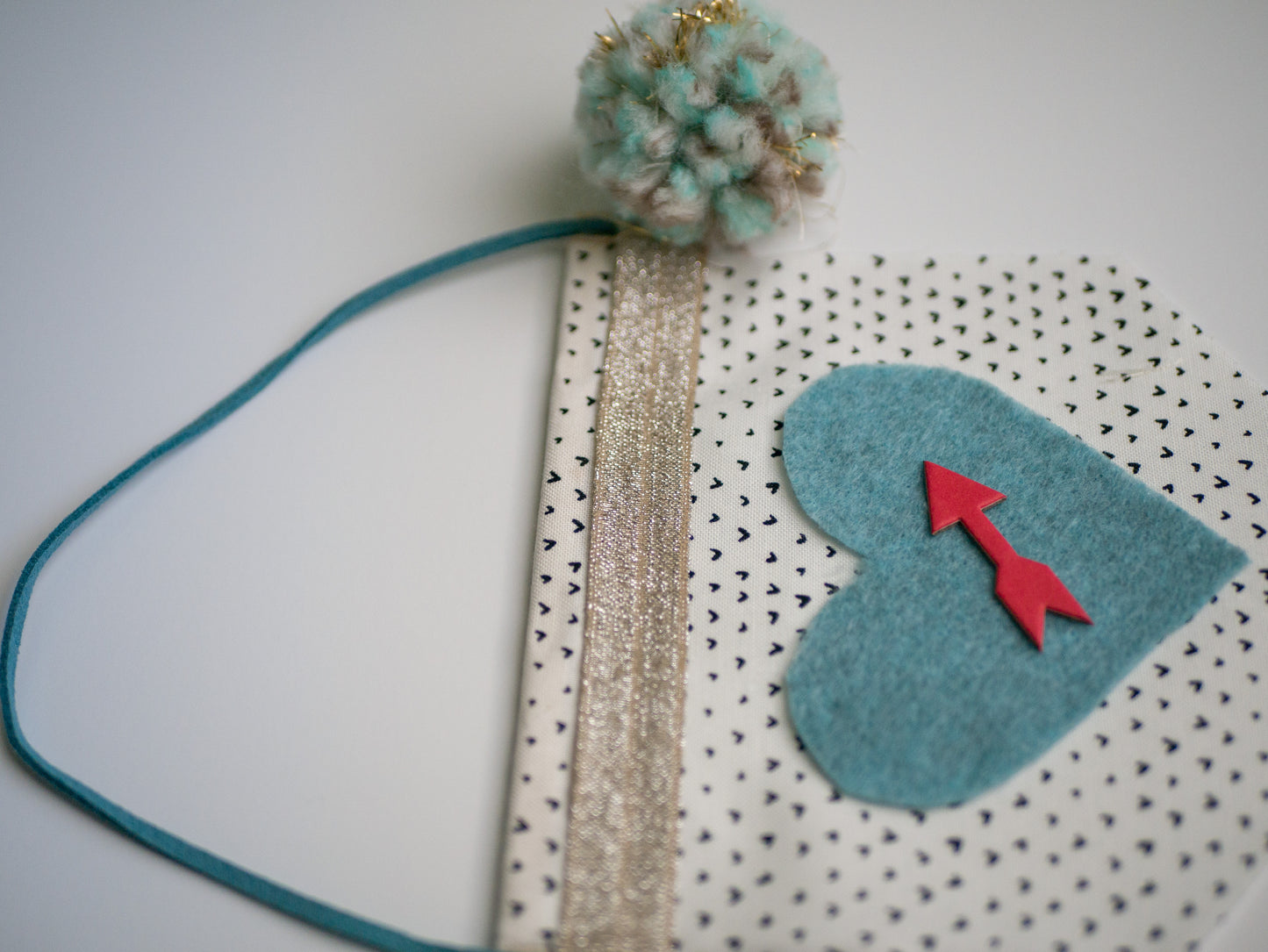 Blue Heart and Arrow Wall Hanging