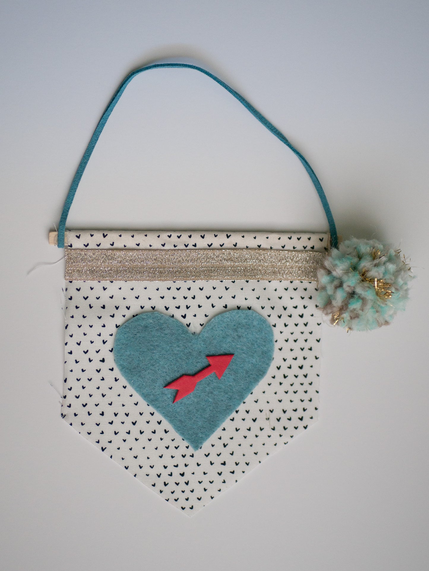 Blue Heart and Arrow Wall Hanging