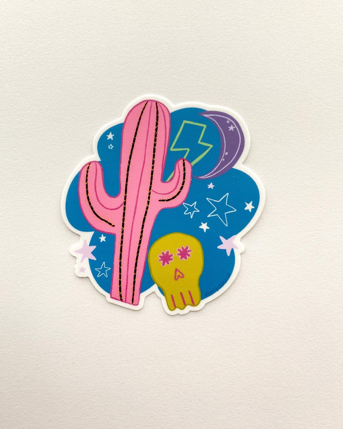 Moonlit Cactus Sticker