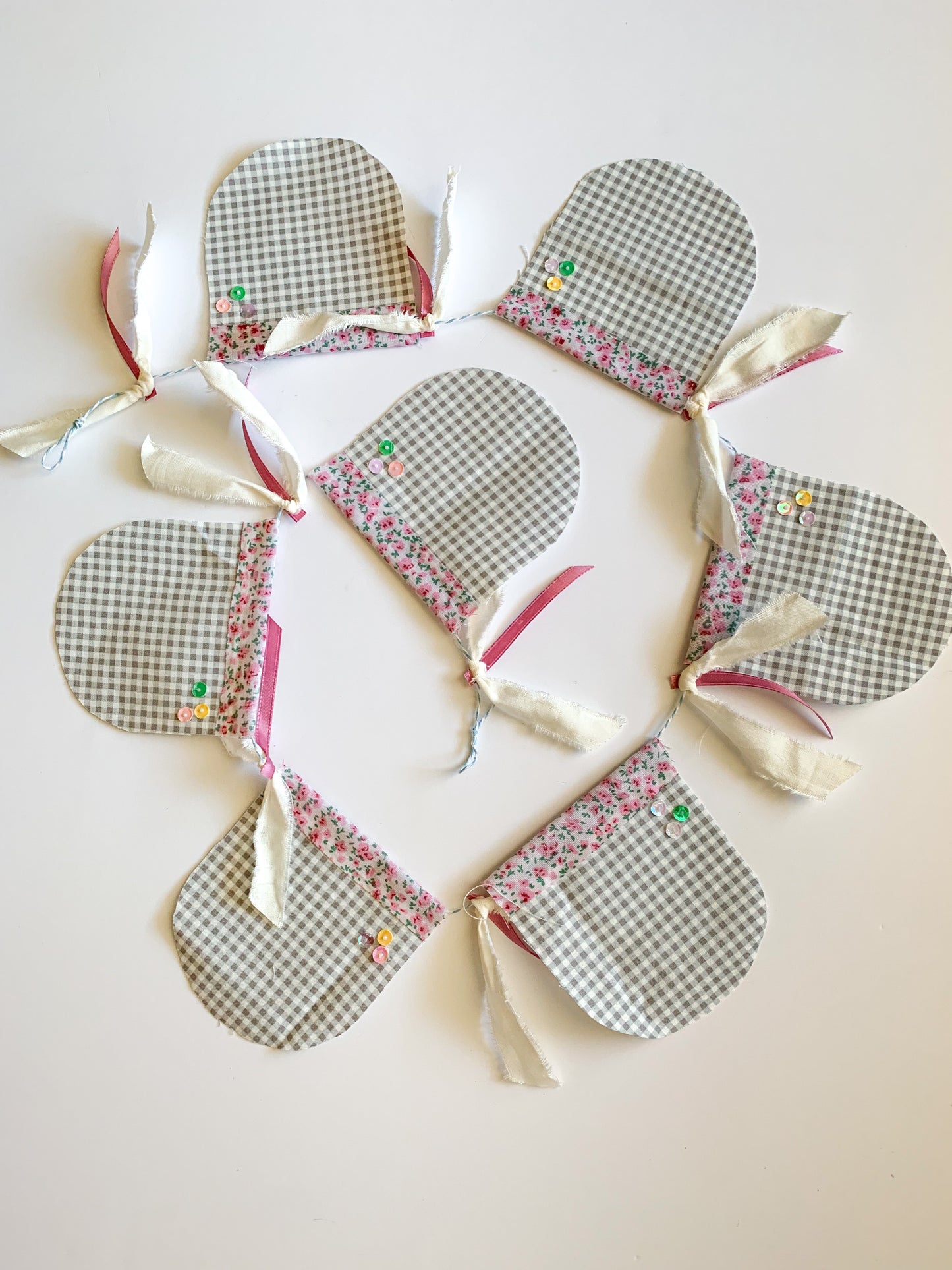 Gray and Pink Scallop Garland