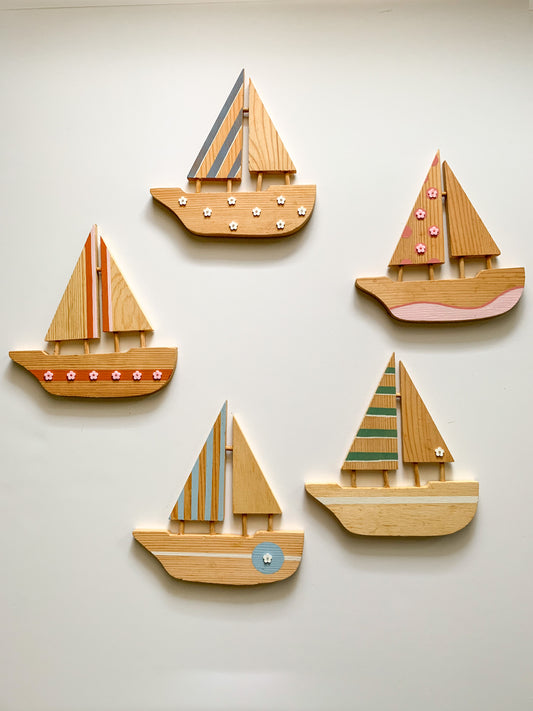 Wooden Sail Boat Wall Decor