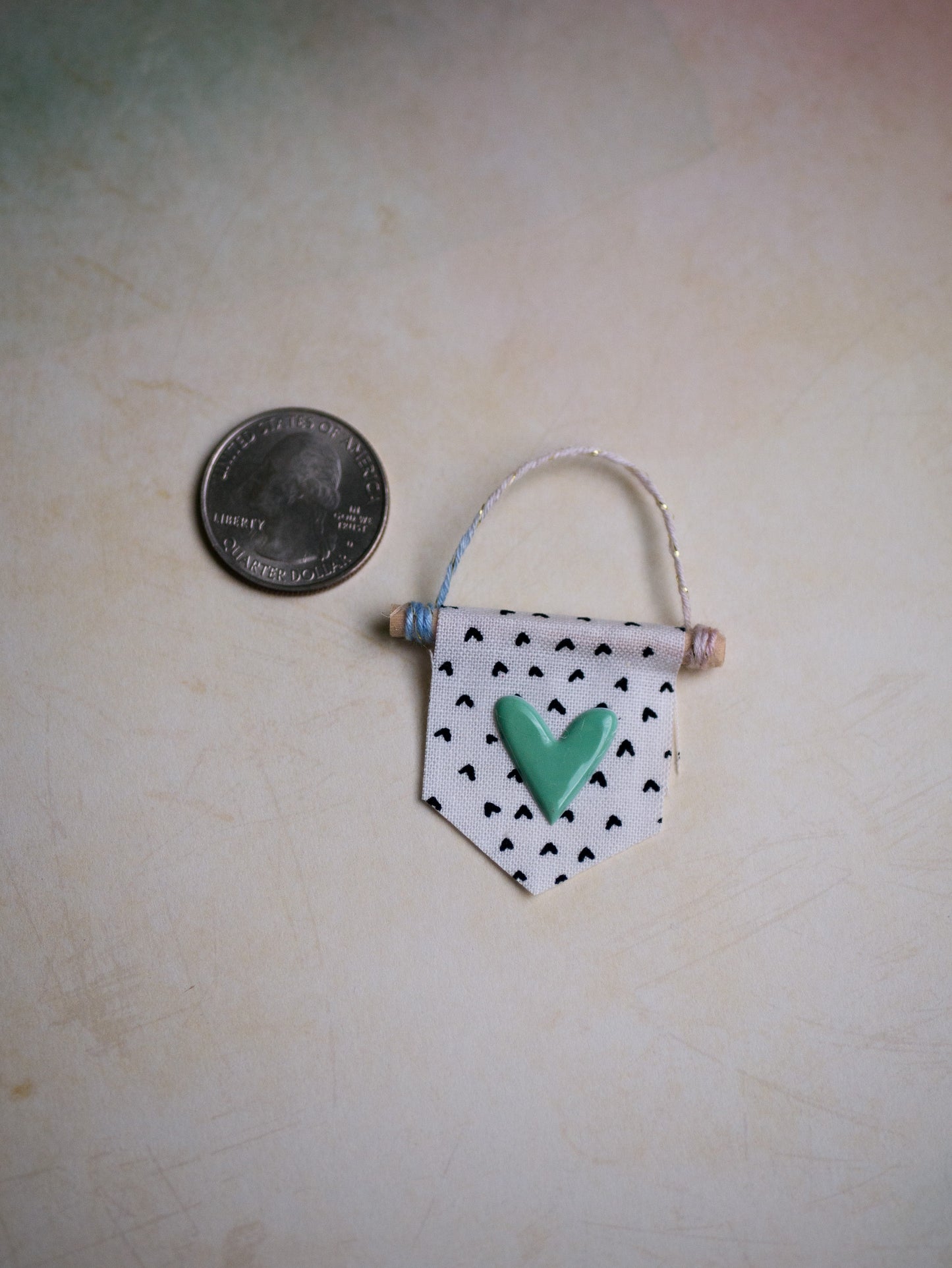 Miniature Heart Wall Hanging - Light Green