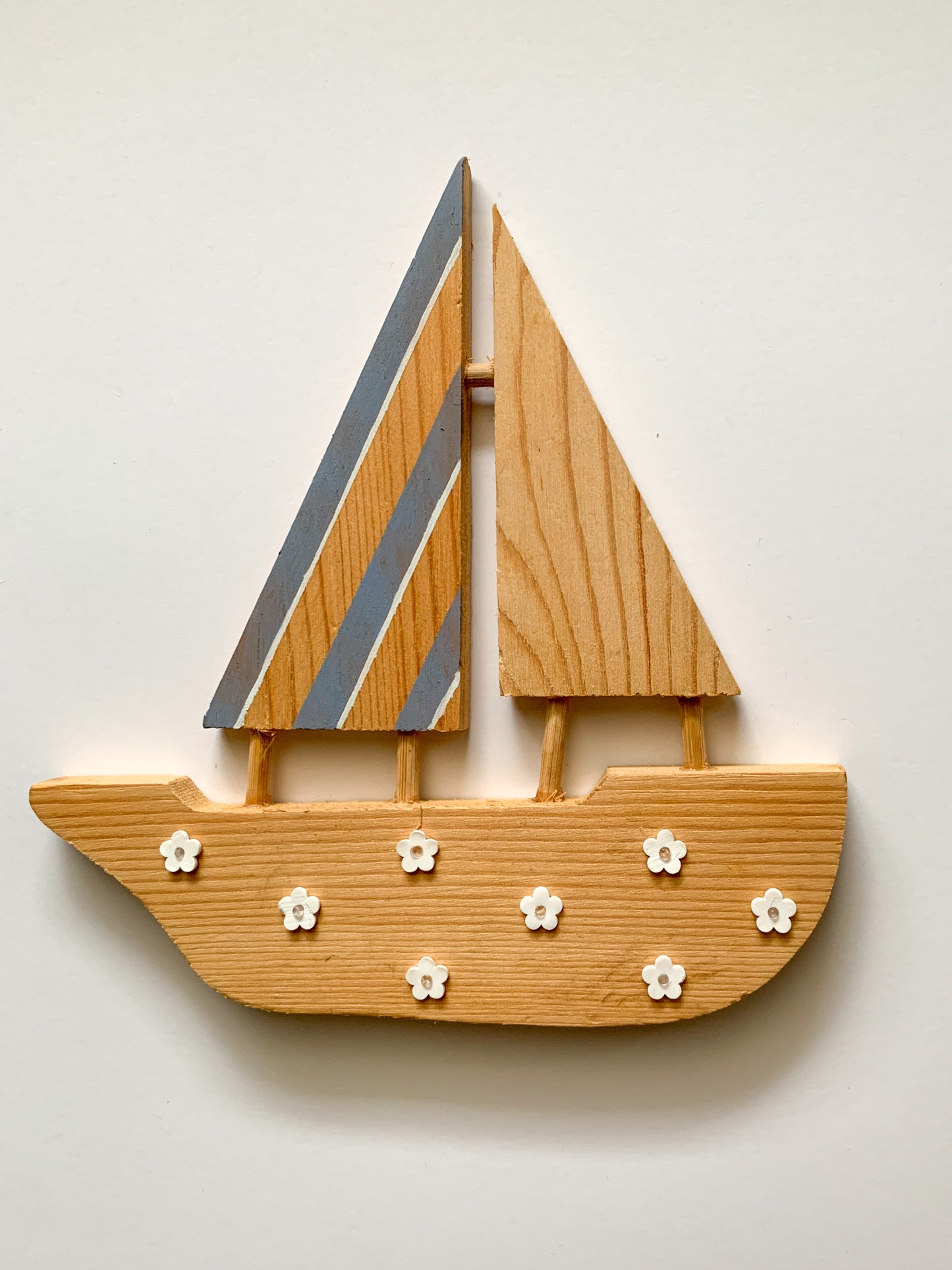 Wooden Sail Boat Wall Decor