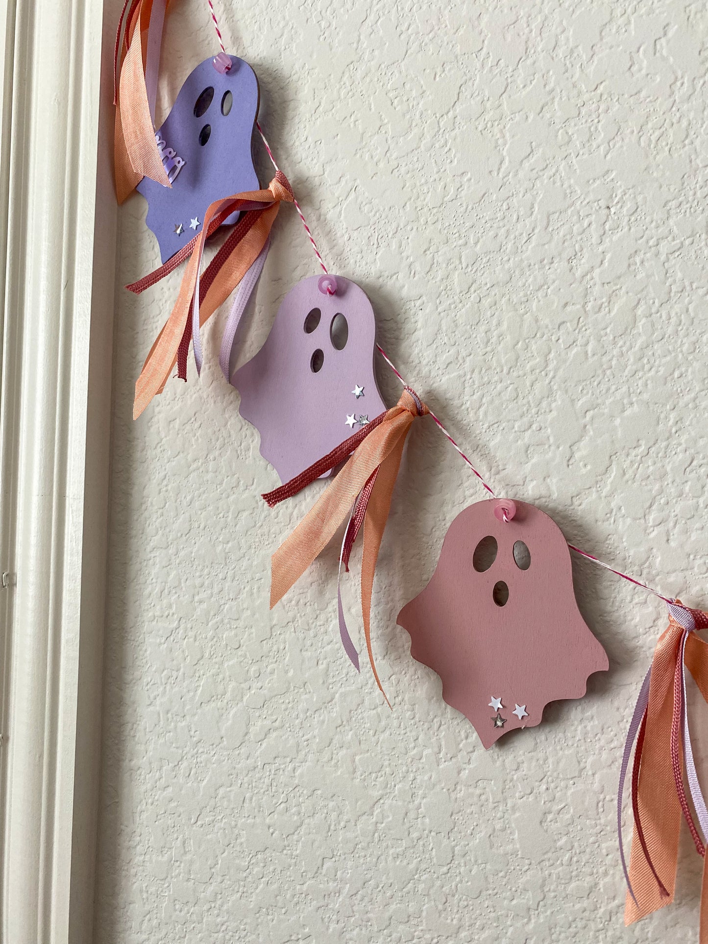 Wooden Pastel Ghost Garland