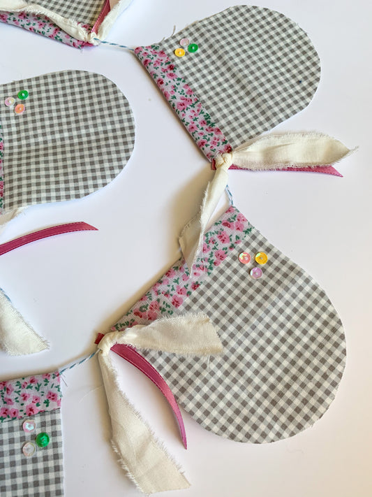 Gray and Pink Scallop Garland