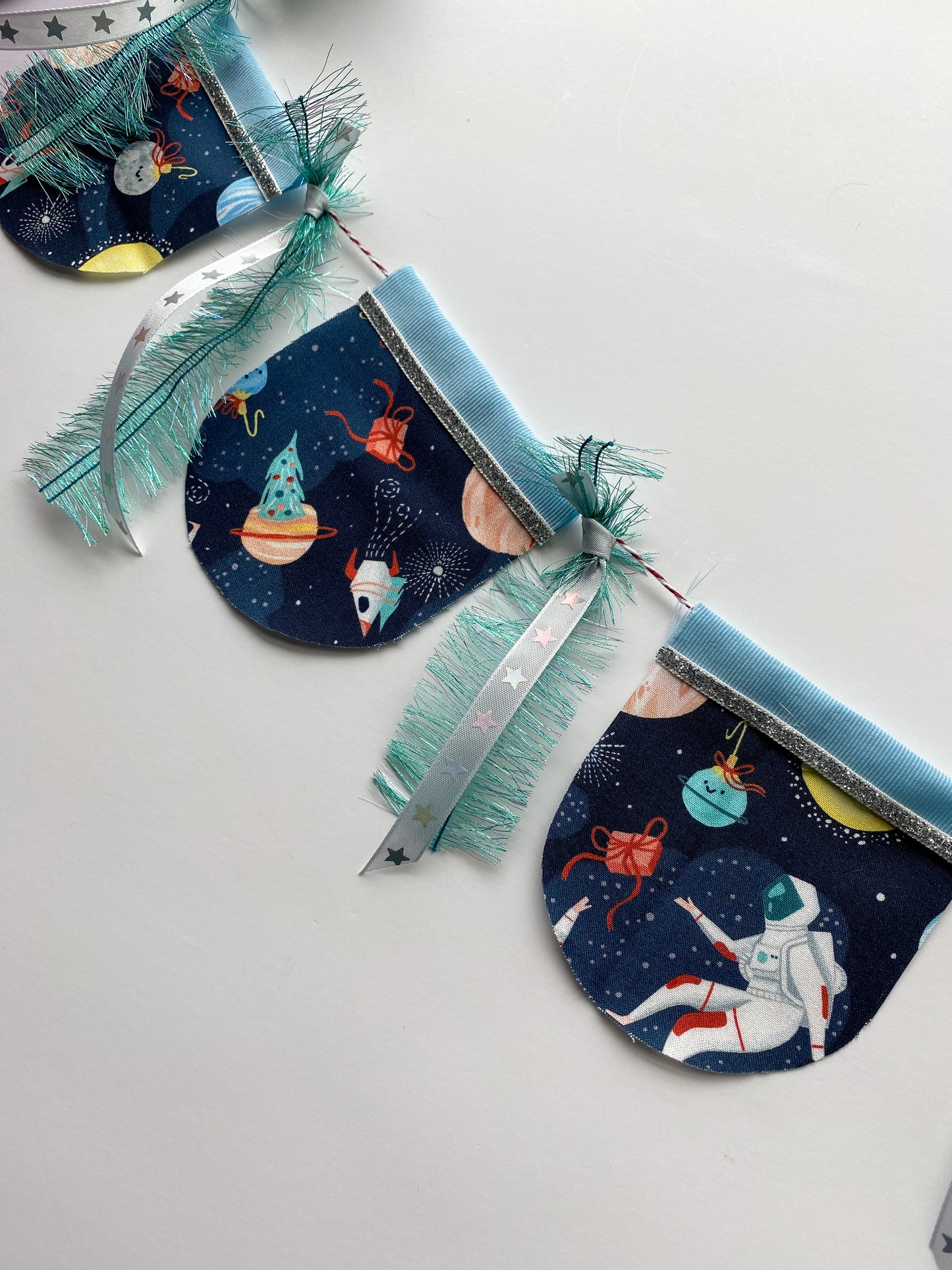 Christmas in Space Garland - Blue