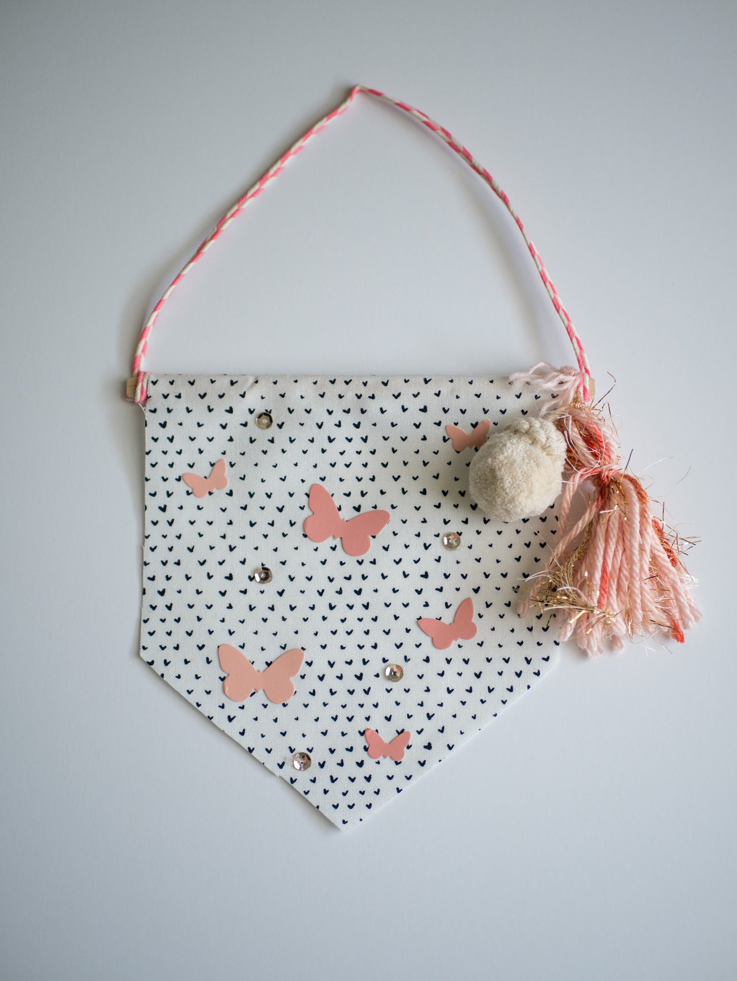 Butterfly Hearts Wall Hanging