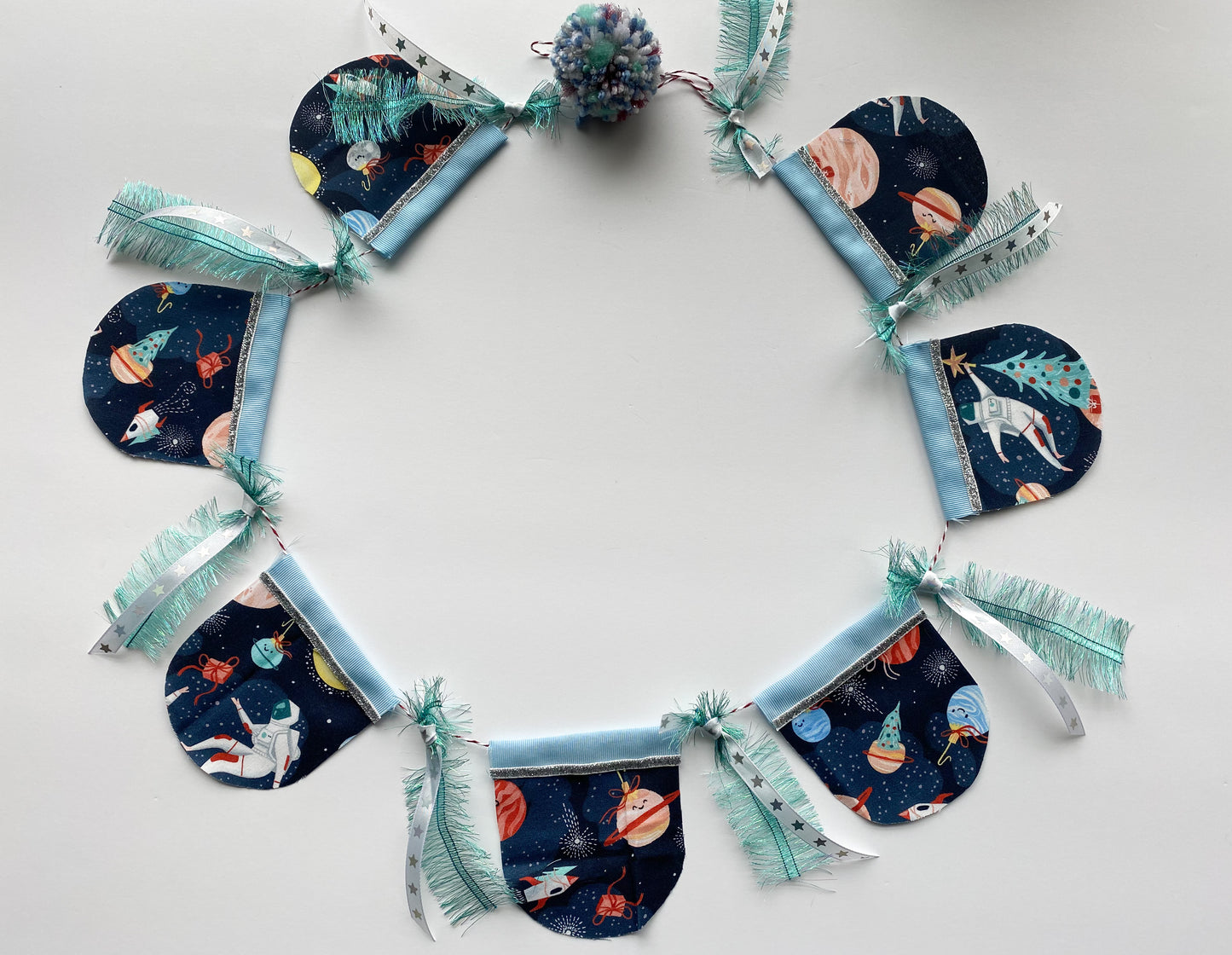 Christmas in Space Garland - Blue