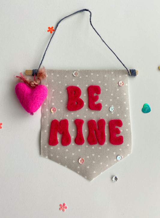 Be Mine Wall Hanging - Gray