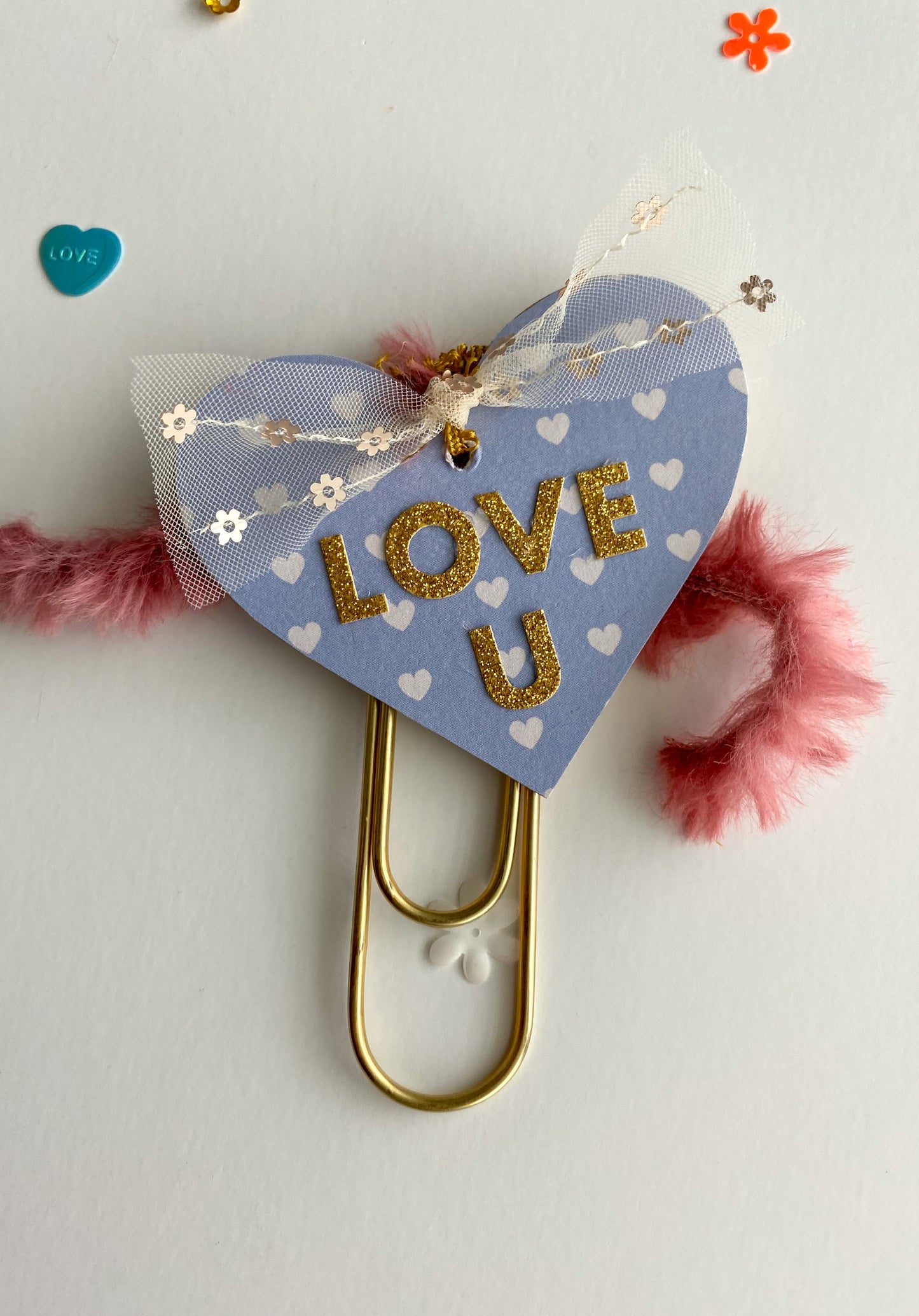 Small Heart Paper Clip Tag