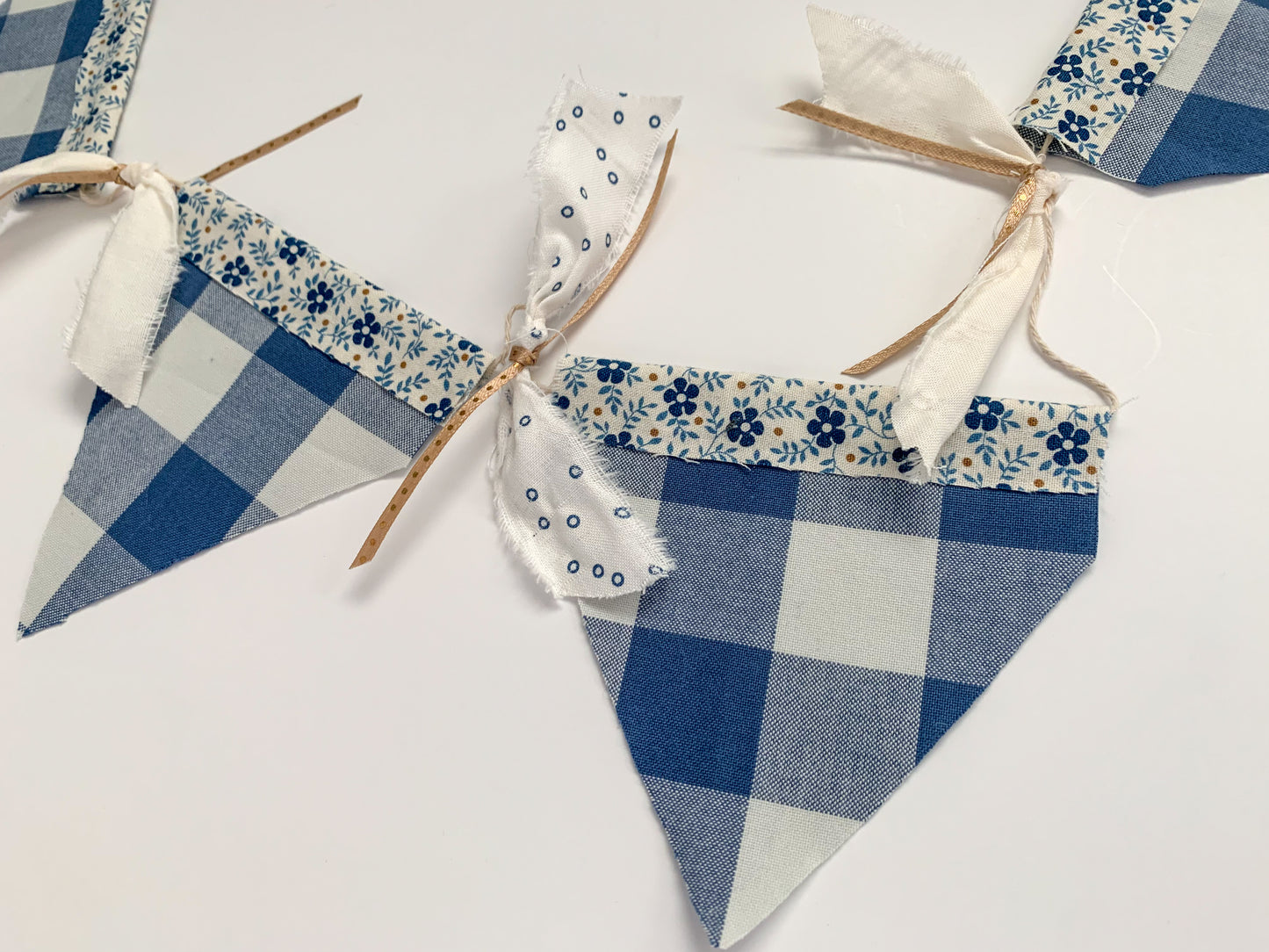 Floral & Gingham Flag Garland