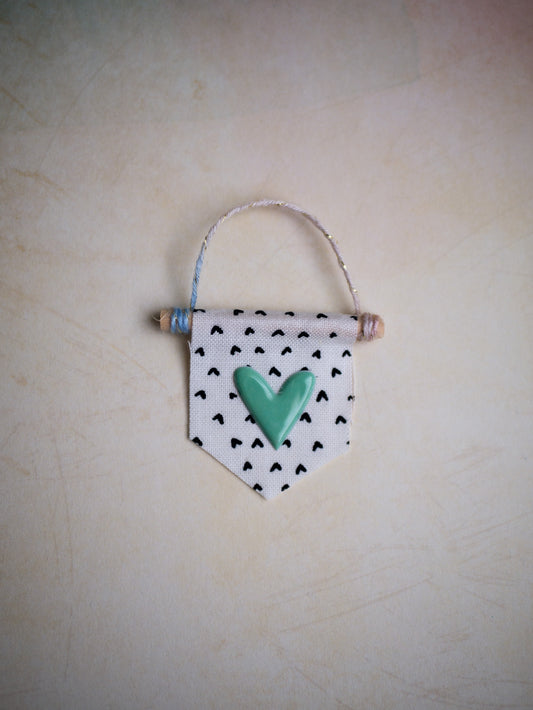 Miniature Heart Wall Hanging - Light Green