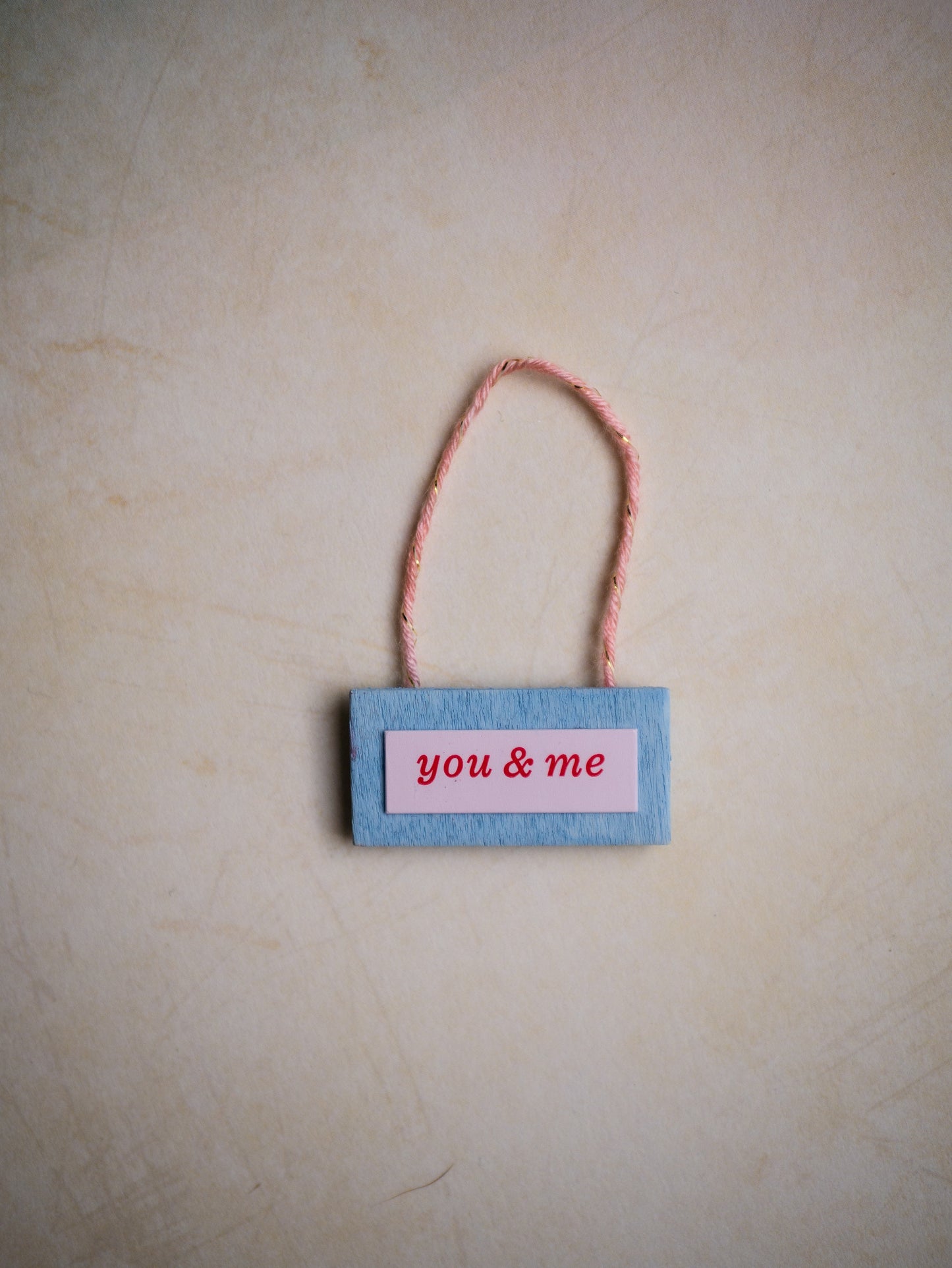 Miniature You and Me Wall Hanging - Blue