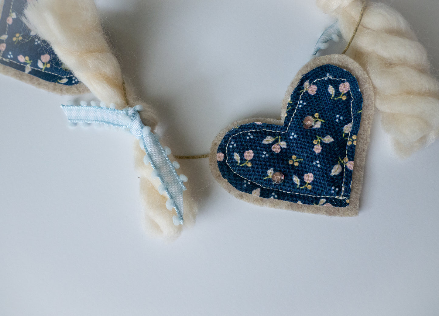 Vintage Floral Heart Garland