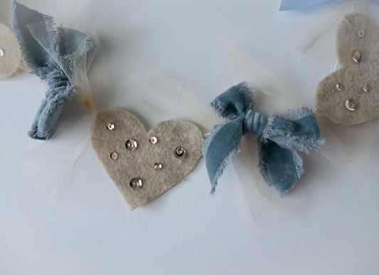 Sweet Blue Heart Garland