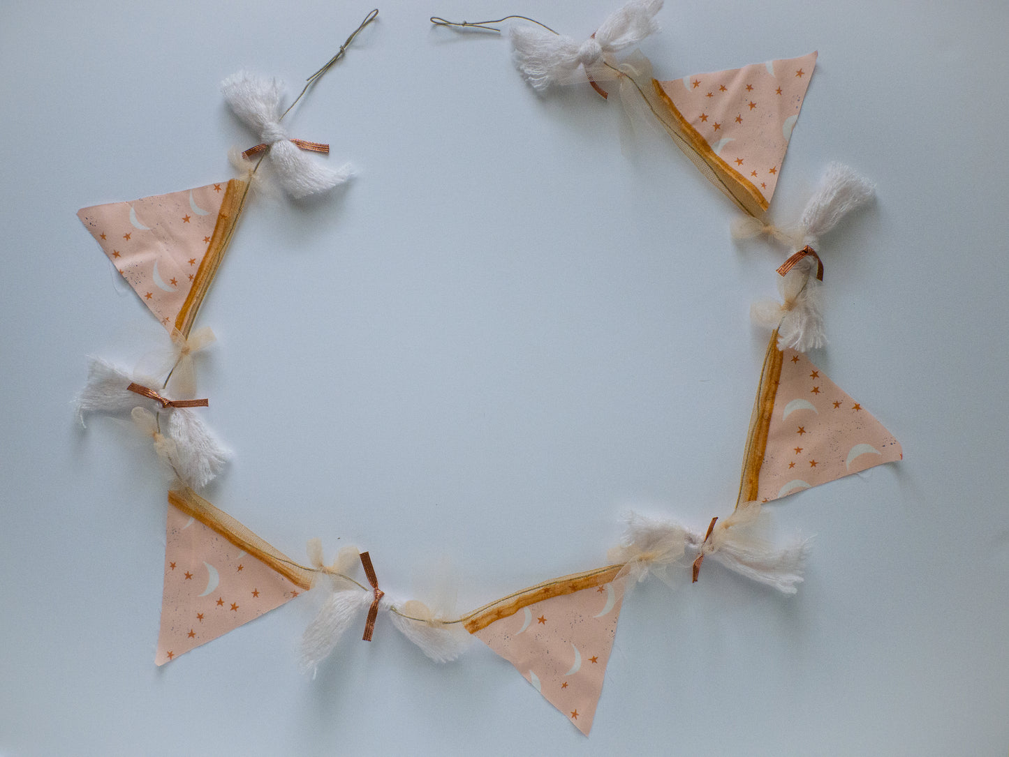 Moon and Stars Flag Garland - Pink